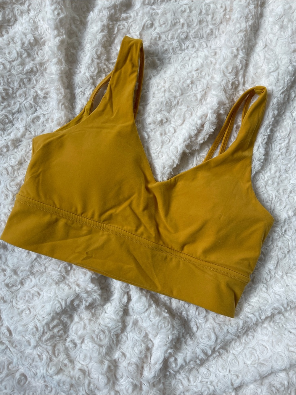 BuffBunny Mustard Seamless Double-Strap Sports Bra